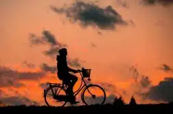 silhouette, bike, fitness
