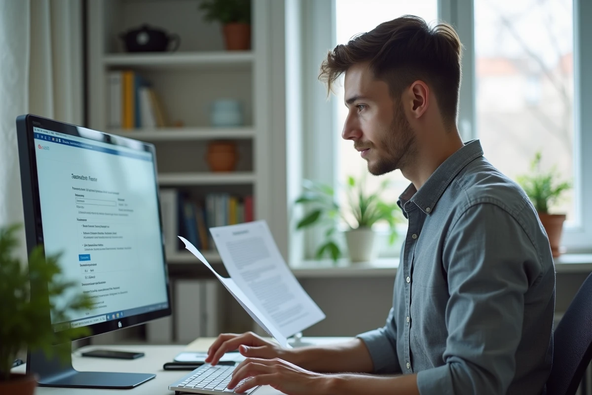 Fonctionnaire accédant à son espace numérique pour télécharger ses fiches de paie de l'éducation nationale