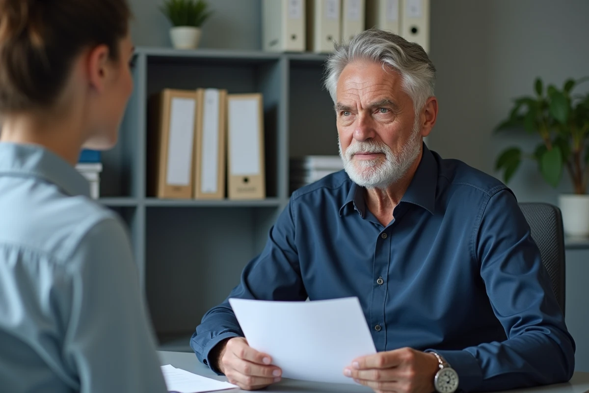 Homme en consultation à la CPAM pour un refus de capital décès lié à une situation d'invalidité ou d'AAH