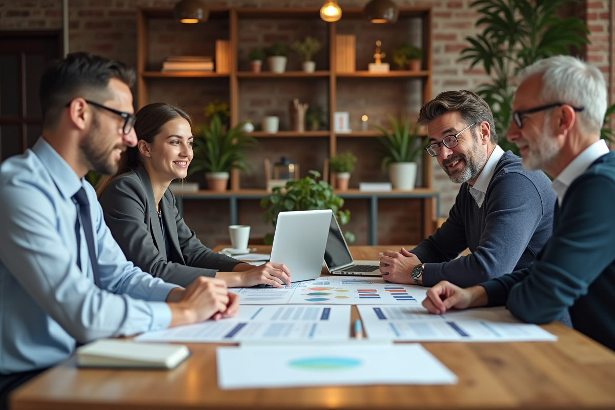 Equipe diverse collaborant autour d