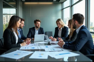 Equipe de professionnels européens en réunion d'affaires