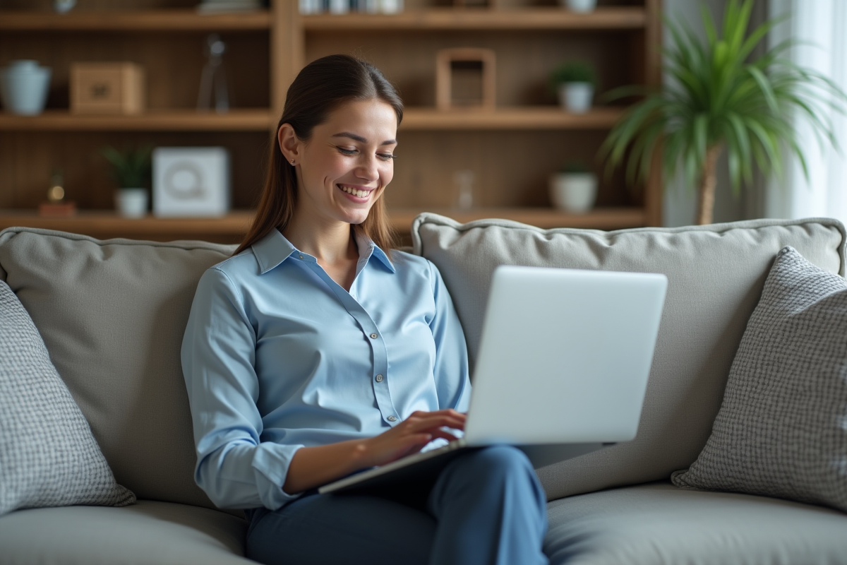 Jeune femme souriante vérifiant son portefeuille d