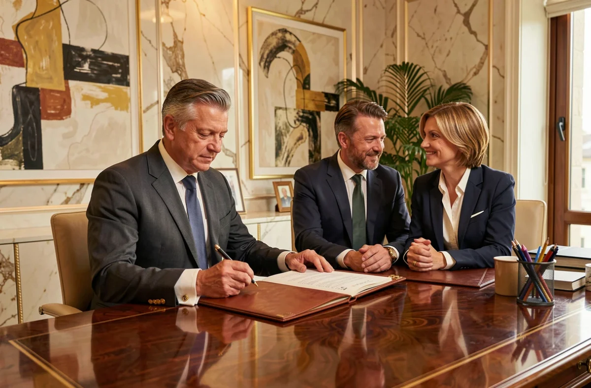 Conseiller patrimonial de KG Patrimoine analysant un dossier d'assurance emprunteur haut de gamme